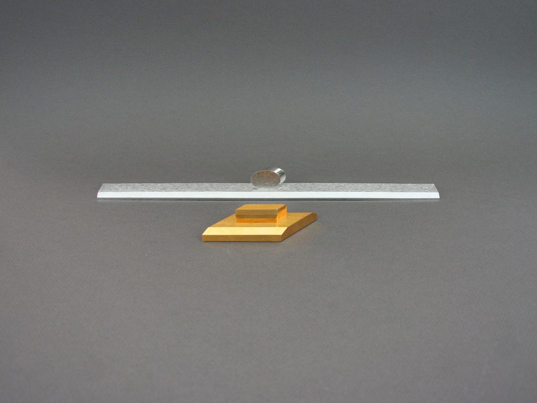 Vintage 1970s Ruler & Paperweight, GOLD STARRY Desk Accessories, French ...
