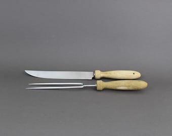 Vintage 1950s AMBOSS AUSTRIA carving set, Mid century modern fork & knife, Designer cutlery