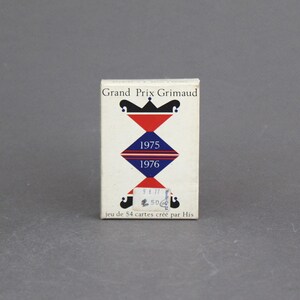 Jeu de cartes à jouer GRIMAUD vintage des années 1970 par l'artiste GERARD HIS, Grand Prix 1975-1976, jeu à collectionner