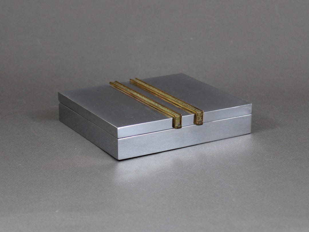 Art Deco Decorative Rectangular Box, Antique 1930s, Chromed Metal ...
