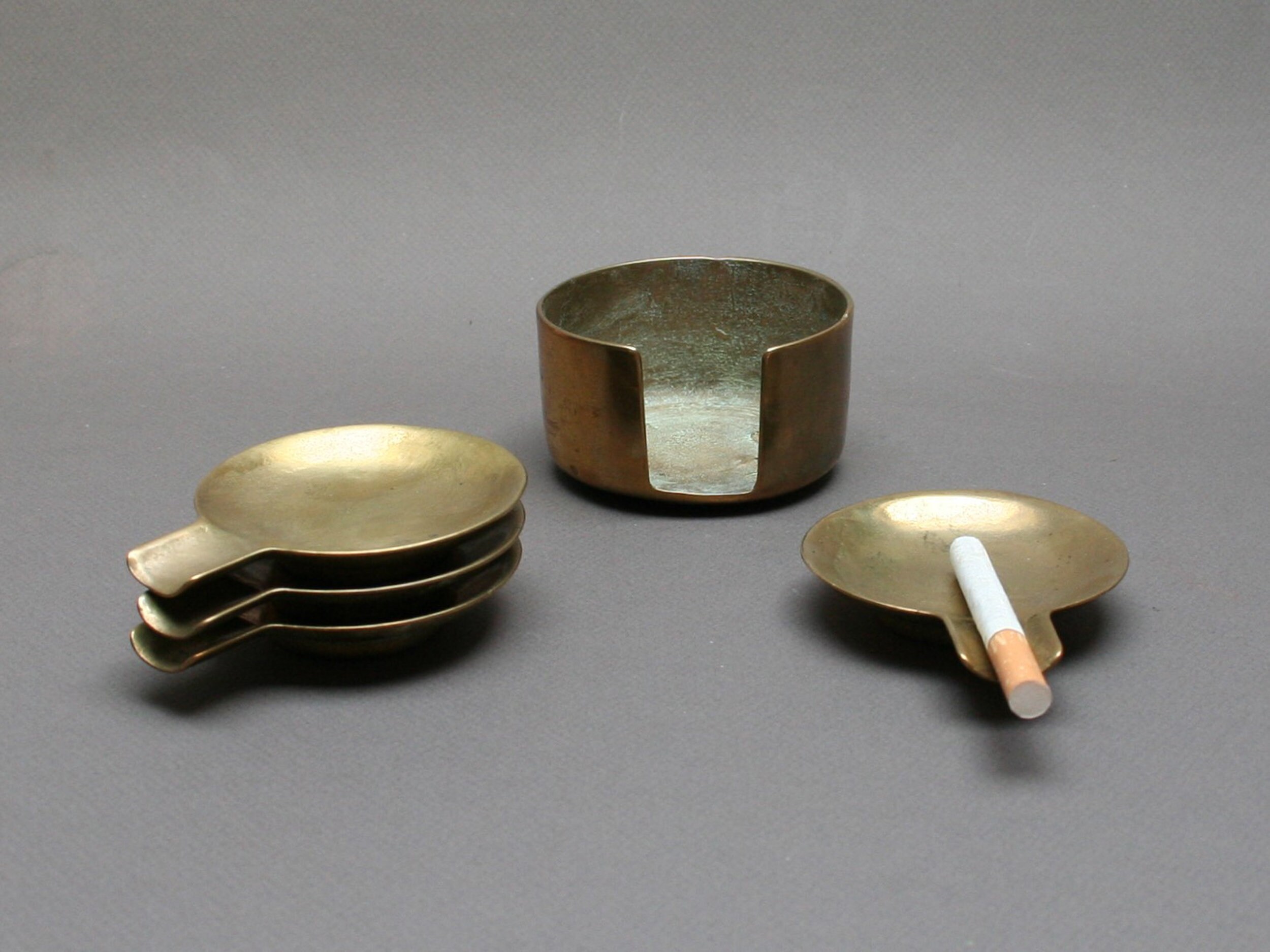 Vintage 1960s modernist stacking ashtrays MCM brass decor Etsy