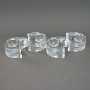 Vintage 1970s GUZZINI lucite candlestick set, Modern design decor, Made in Italy