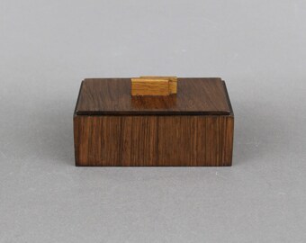 French Art Deco small wood box, Vintage 1930s, Antique rectangular lidded box