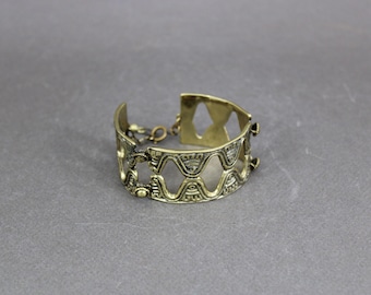 Bracelet Bronze Pharaon égyptien M. BUFFET - Vintage Années 1970 - Bijou Antiquité Occasion