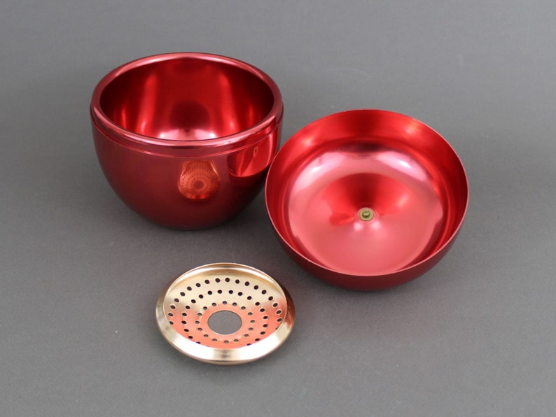 Vintage 1950s ETTORE SOTTSASS apple ice bucket, Red Mela model, Modern barware, Made in Italy image 6