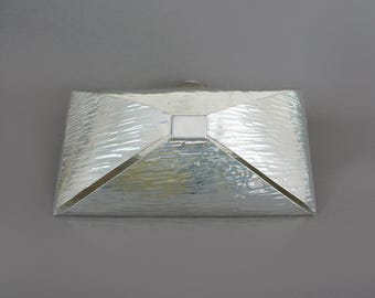 JEAN GOARDERE Pewter Mail Holder, Envelope Desk Organizer, Mid Century Decor 1950s Vintage