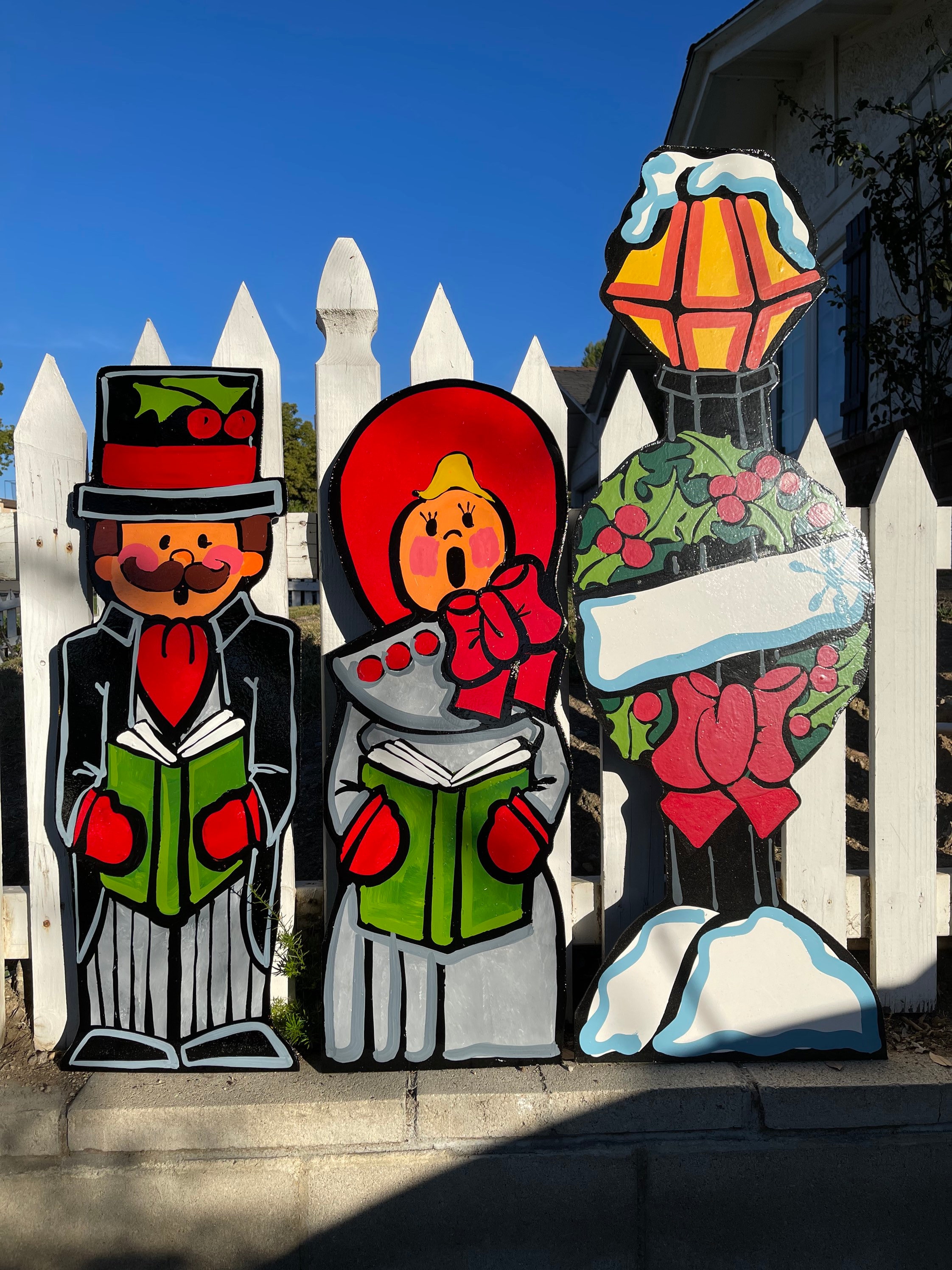 Outdoor Christmas Carolers Lamp Post Boy and Girl Etsy