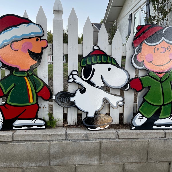 Peanuts Christmas Yard Art Etsy