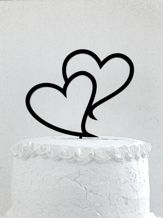 Two Hearts Wedding Cake Topper Double Heart Cake Topper Etsy Two Hearts Wedding Cake Topper Double Heart Cake Topper Etsy
