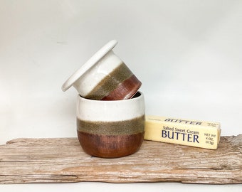 butter crock, French Butter Crock, butter dish, Ceramic Butter Keeper, Garlic Roaster, farmhouse #1