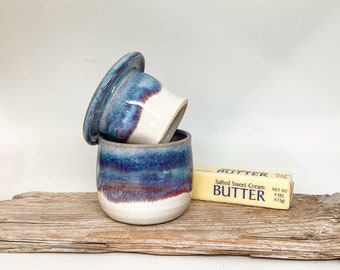 butter crock, French Butter Crock, butter dish, Ceramic Butter Keeper, Garlic Roaster, farmhouse #1