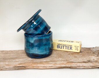 butter crock, French Butter Crock, butter dish, Ceramic Butter Keeper, Garlic Roaster, farmhouse #1