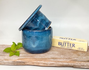 butter crock, French Butter Crock, butter dish, Ceramic Butter Keeper, Garlic Roaster, farmhouse #1