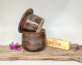 butter crock, French Butter Crock, butter dish, Ceramic Butter Keeper, Garlic Roaster, farmhouse #1