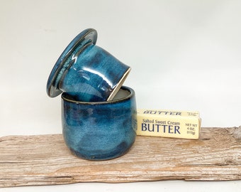 butter crock, French Butter Crock, butter dish, Ceramic Butter Keeper, Garlic Roaster, farmhouse #2