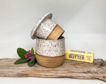 butter crock, French Butter Crock, butter dish, Ceramic Butter Keeper, Garlic Roaster, farmhouse #1