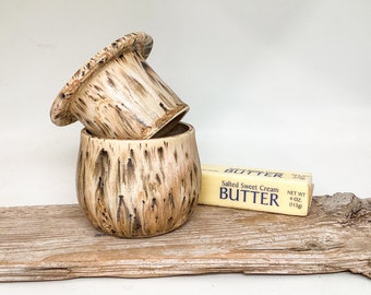 butter crock, French Butter Crock, butter dish, Ceramic Butter Keeper, Garlic Roaster, farmhouse #1