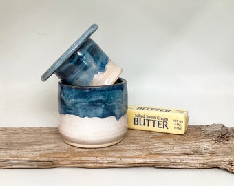 butter crock, French Butter Crock, butter dish, Ceramic Butter Keeper, Garlic Roaster, farmhouse #1