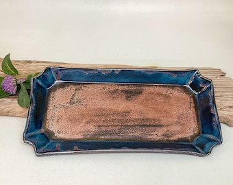 Pottery tray, sushi plate, serving dish