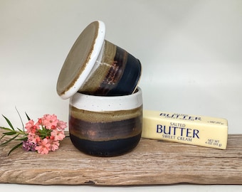 butter crock, French Butter Crock, butter dish, Ceramic Butter Keeper, Garlic Roaster, farmhouse #1