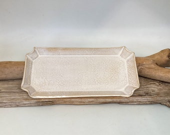 Pottery tray, sushi plate, serving dish