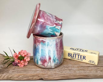 butter crock, French Butter Crock, butter dish, Ceramic Butter Keeper, Garlic Roaster, farmhouse #1
