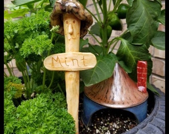 Garden markers, herb markers, welcome signs, Vegetable marker, Cowboy, Cowboy hat, Gnome