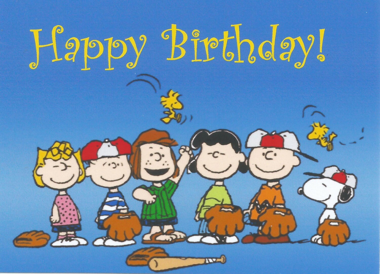 Charlie Brown Peanuts Gang Snoopy Happy Birthday Baseball | Etsy