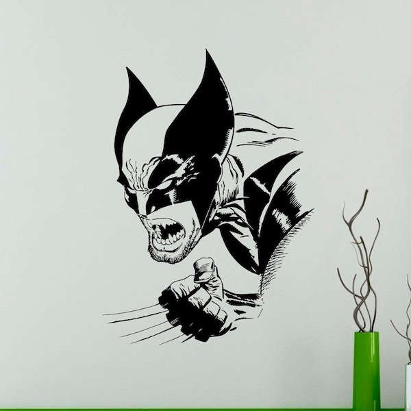 Wolverine Wall Decal Logan Vinyl Sticker Comics Superhero Art Decor Home Interior Housewares Room Office Design 1(ndec)