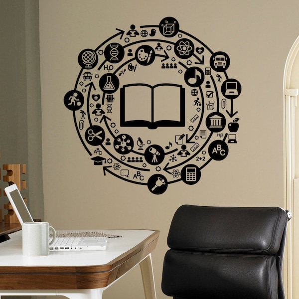 Wall Decal Education School Vinyl Sticker Library Classroom Home Interior Living Room Children Bedroom Removable Custom Stickers 4(shl)