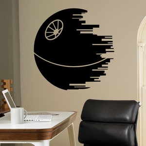 Death Star Wall Decal Star Wars Vinyl Sticker Galactic Empire Wall Art ...