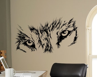 Wolf Eyes Wall Decal Beast Wild Animal Vinyl Sticker Home Decor Ideas Interior Wall Art 33(nt)