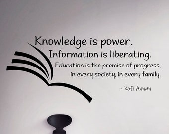 Knowledge is Power Wall Vinyl Decal Sticker Motivational Quotes Classroom School Interior 9(nwg)