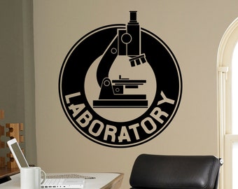 Laboratory Wall Decal Vinyl Sticker Chemistry Microscope Art Decor Home Interior Room Custom Design Window Bedroom Ideas 5(shy)