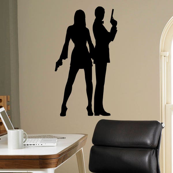 Secret Agent 007 Wall Decal James Bond Vinyl Sticker Home Decor Ideas Room Interior Wall Art 3(bon)