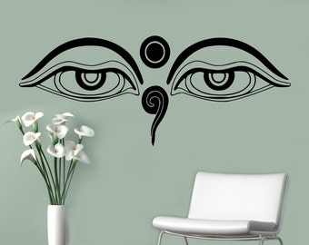 Wall Sticker Art custom Vinyl indoor decal window laptop removable Buddha Eyes 