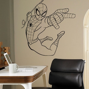 Spider-Man Wall Decal Comics Vinyl Sticker Superhero Art Decor Home Interior Housewares Kids Room Office Design 3(ndec)