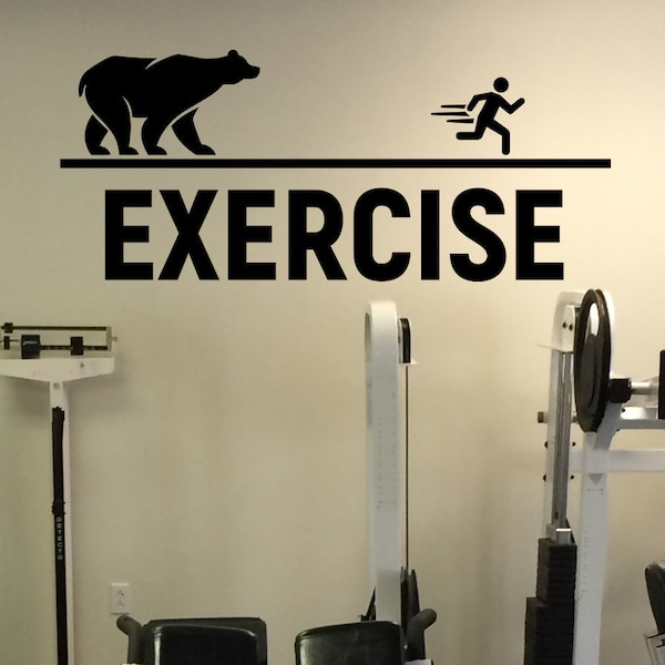 Exercise Vinyl Decal Sticker Motivation Quote Workout Fitness Sport Home Interior Wall Art 5(nwg)