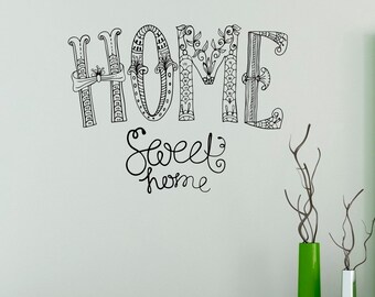 Decoracion De La Pared Interior De Hogar Dulce Hogar Pared Etsy