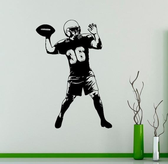7 Football Footballer Wall Stickers Skirting Vinyl Bedroom Lounge Decal