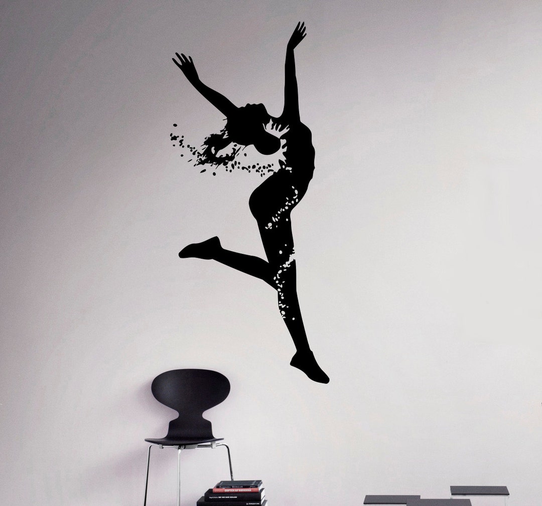 Calcomanía de vinilo para pared de chica bailarina, decoración del hogar,  arte Mural extraíble para dormitorio