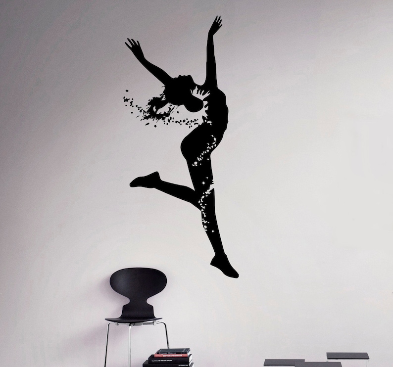 Silhouette of Dancer Wall Vinyl Decal Dancing Girl Wall Etsy