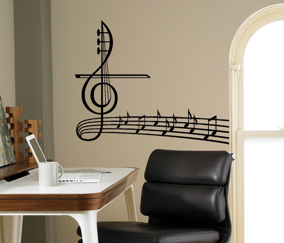Musical Notes Wall Vinyl Decal Treble Clef Wall Sticker Music Home ...