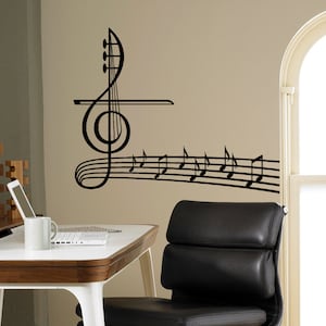 Musical Notes Wall Vinyl Decal Treble Clef Wall Sticker Music Home ...