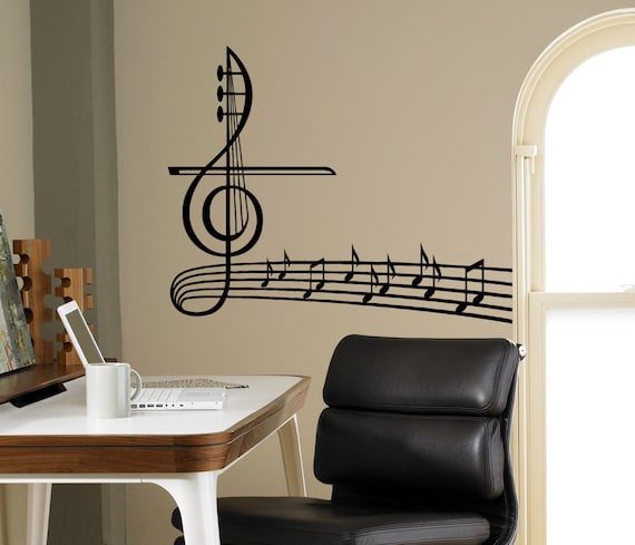 Musical Notes Wall Vinyl Decal Treble Clef Wall Sticker Music Home Decor Bedroom Decor Wall Murals Housewares 8 Msc