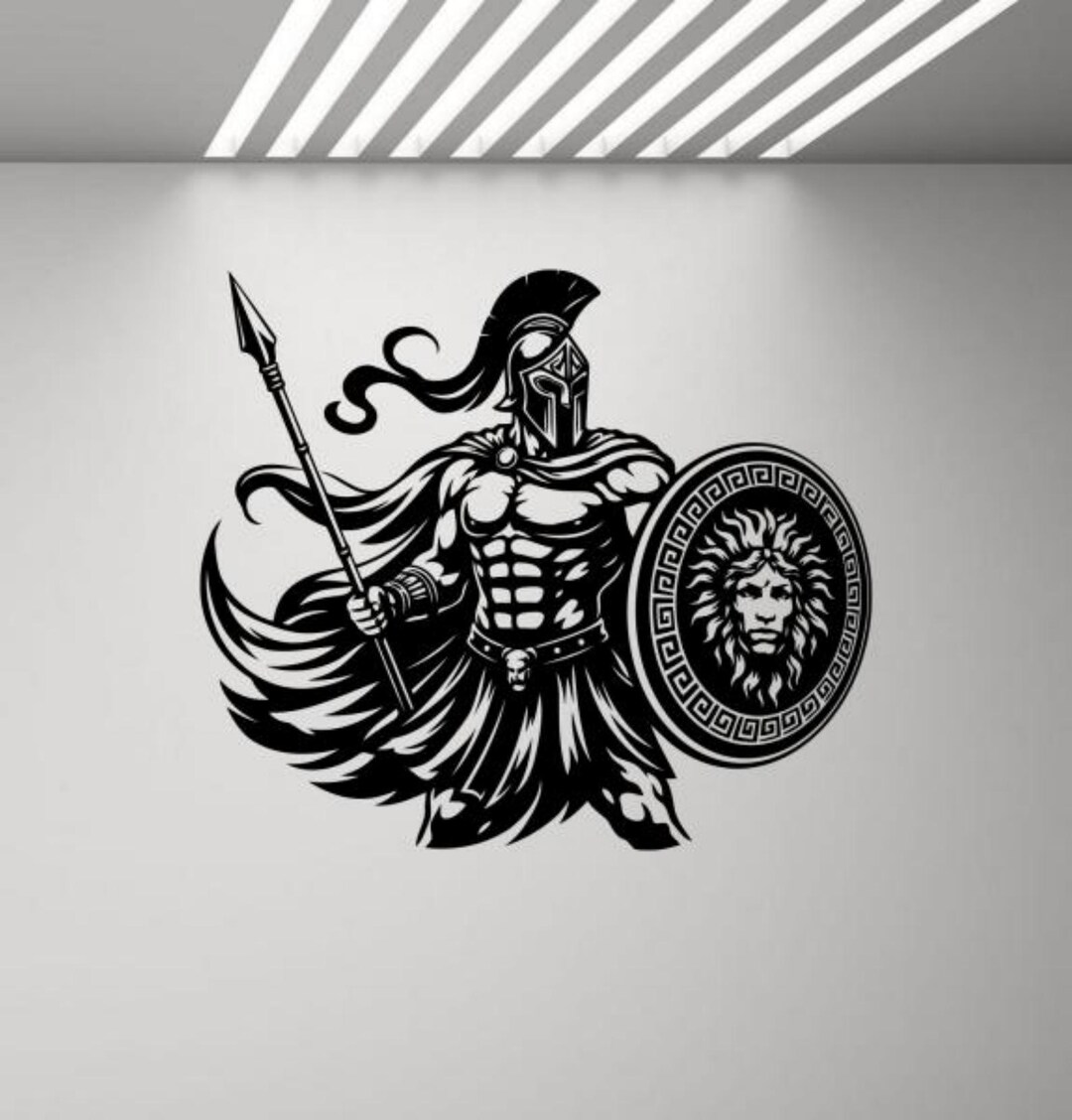 Spartan Warrior Wall Decal Vinyl Sticker Sign Art Door Window Decor ...
