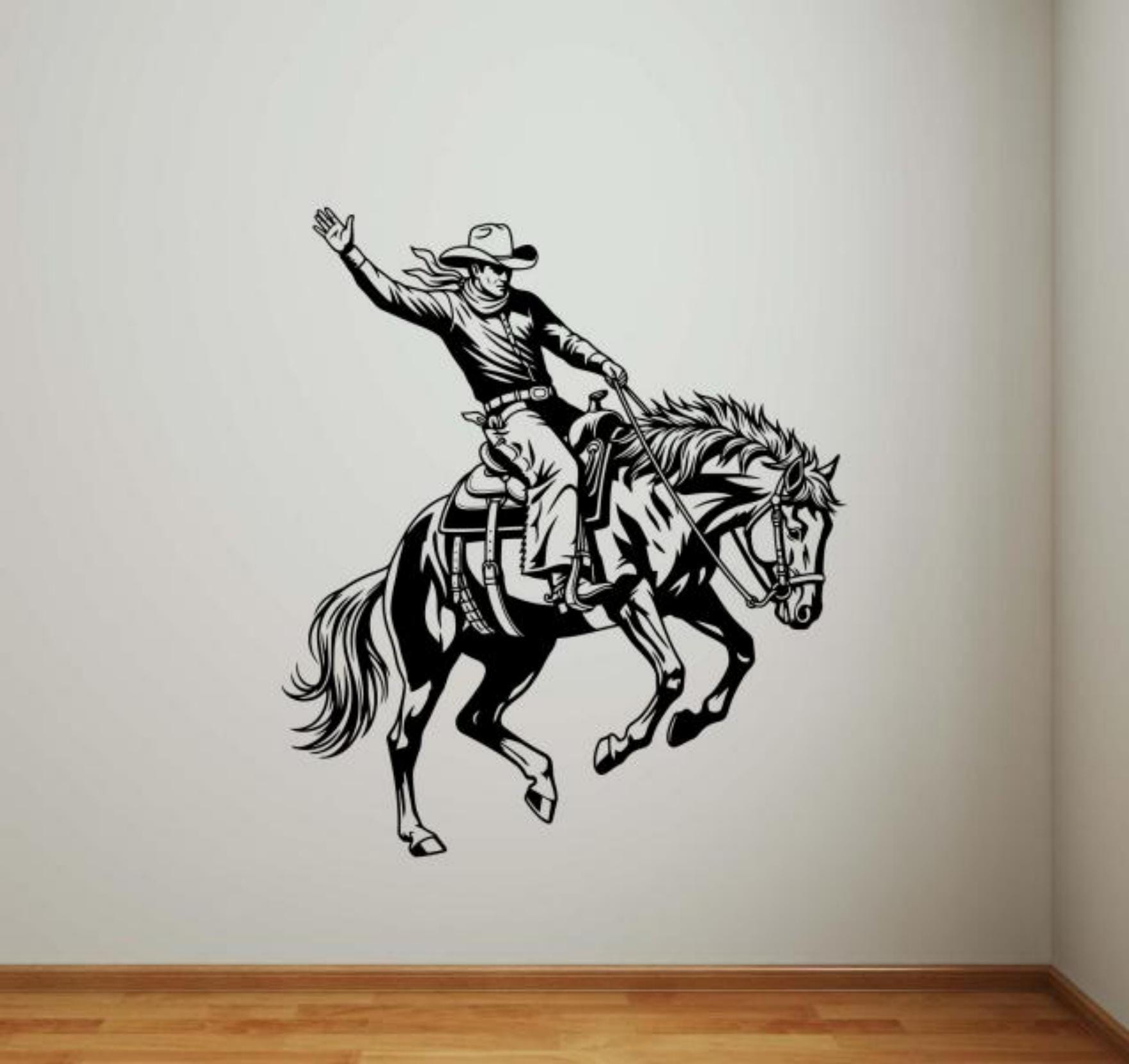 Cool Rodeo Decals Rodeo Wall Decal Vinyl Sticker Horse Rider Sign Art Door Window Car ...