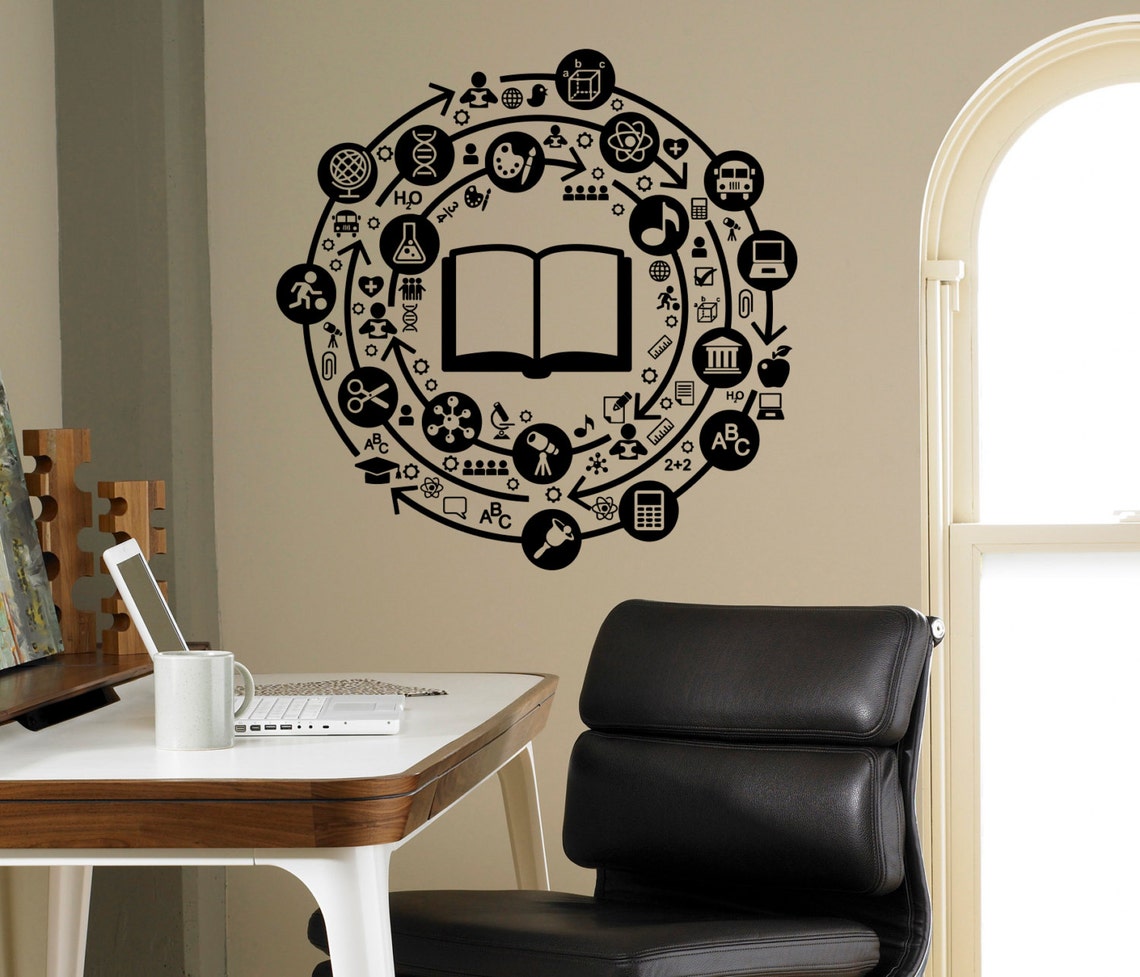 Wall Decal Education School Vinyl Sticker Library Classroom Etsy