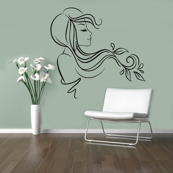 hair salon vinyl decal beauty salon wall sticker shop window | etsy