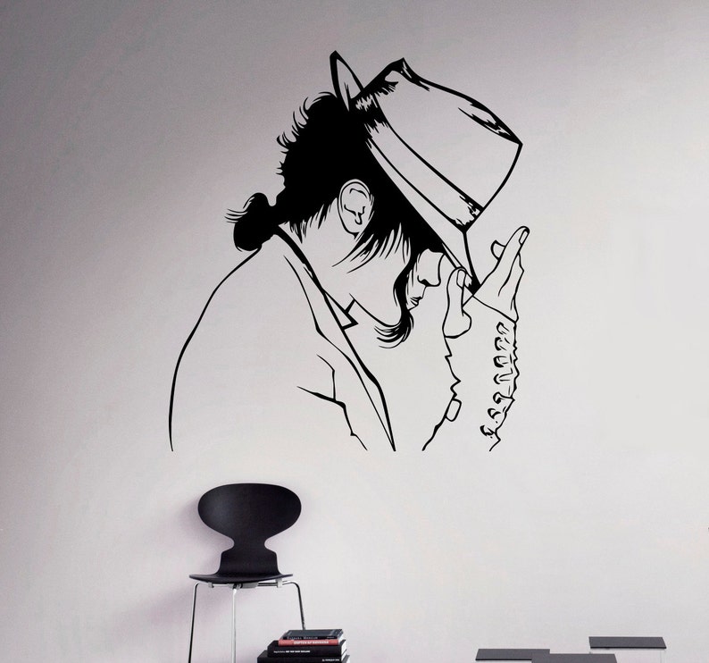 wall decal michael jackson vinyl sticker king of pop wall art | etsy